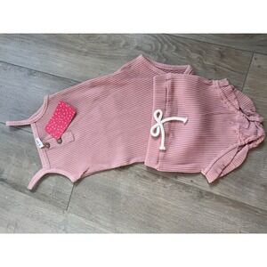 Baby Girls Ribbed Knit Tank Top and Bloomer Set Mauve Pink 12-18M NWT